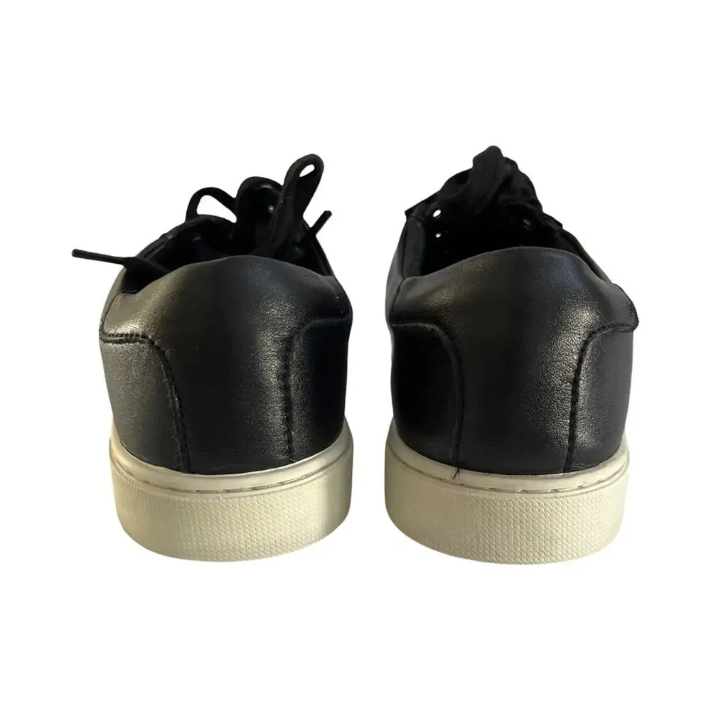 Frye And Co Sindy Moto Low Black Leather Zipper Detail Sneaker Women’s Size 8.5M - Picture 4 of 12